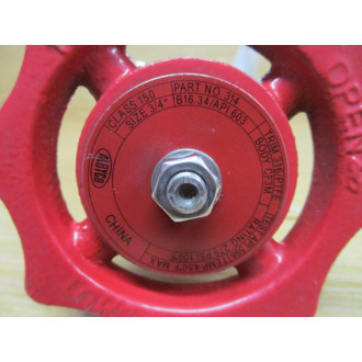Aloyco 34" 314 Globe Valve - New No Box