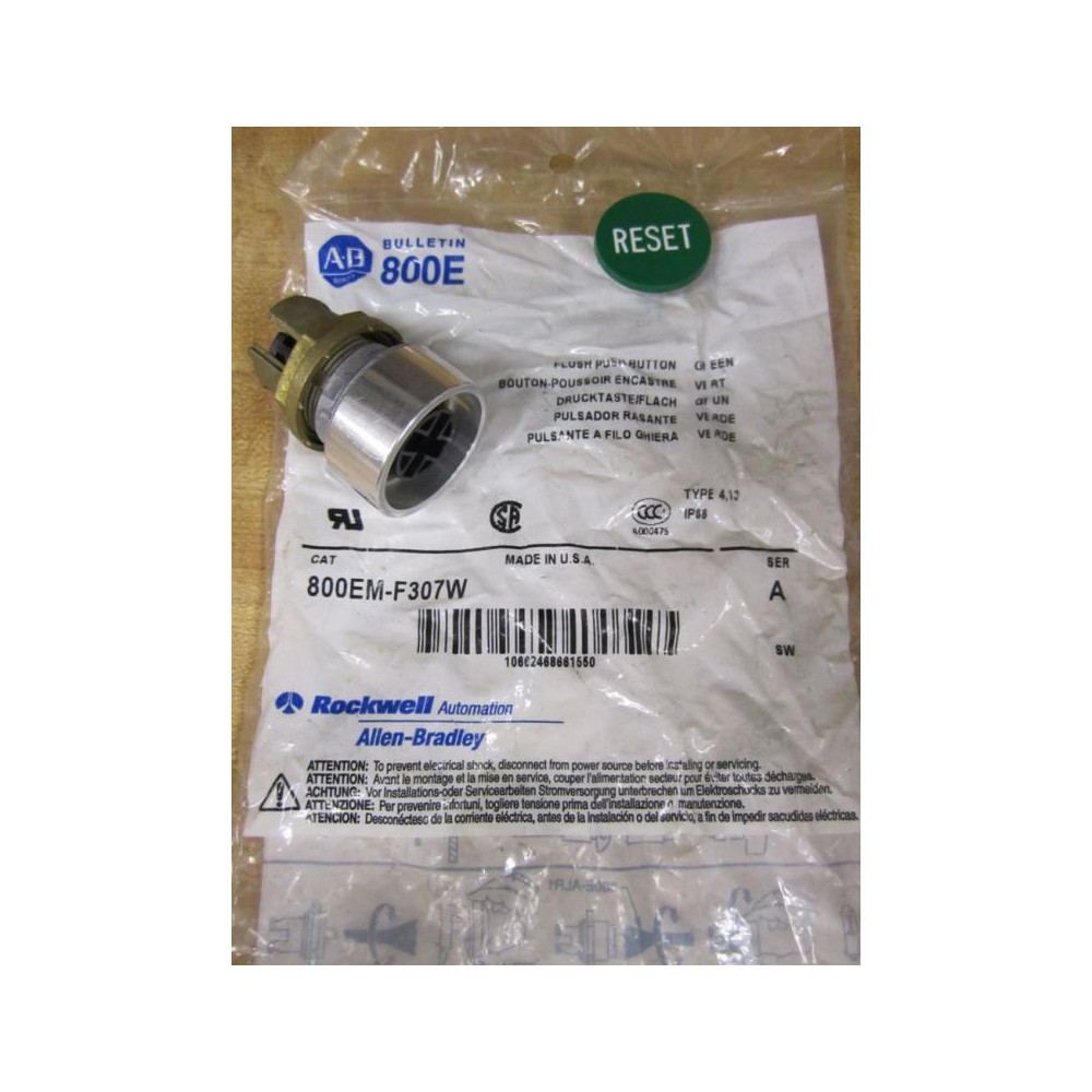 Allen Bradley 800EM-F307W Push Button 800EMF307W