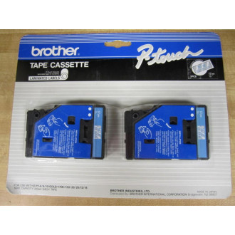 Brother TC-12 Tape Cassette TC12 Blue On Clear (Pack of 2)