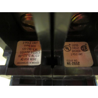 Square D NE-2652 Circuit Breaker NE2652 - Used