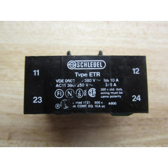Schlegel ETR Contact Block 380250VAC - Used