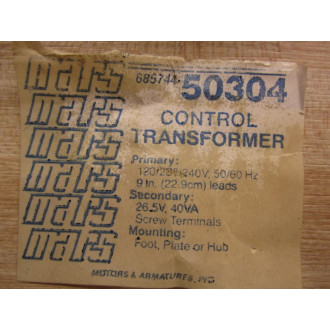 Mars 685744-50304 Control Transformer - New No Box