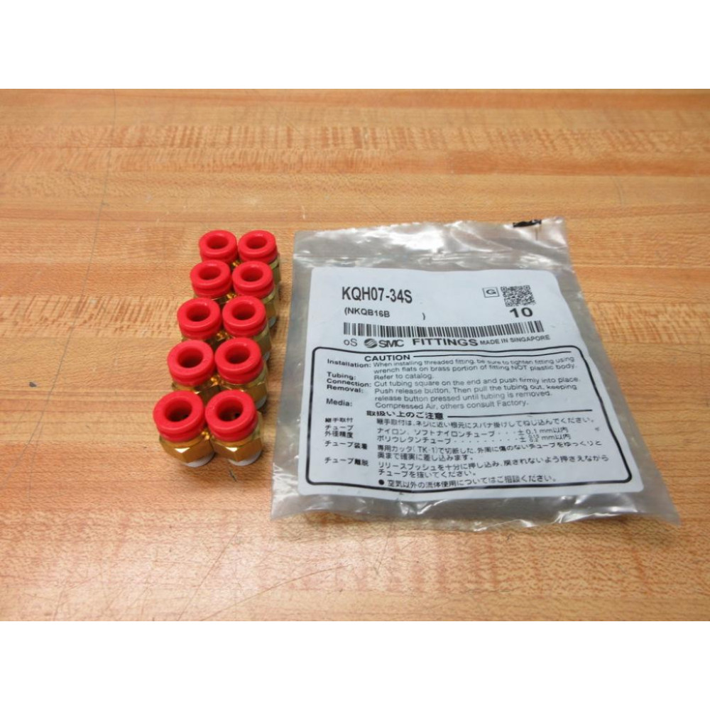 SMC KQH07-34S One Touch Fitting NKQB16B (Pack of 10)