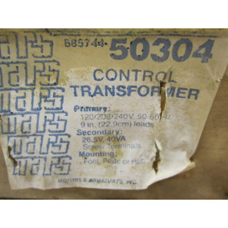 Mars 685744-50304 Control Transformer WMounting Plate