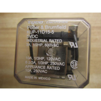 Potter & Brumfield Tyco KUP-11D15-5V DC Relay KUP-11D15-5VDC - New No Box