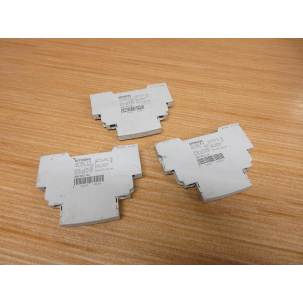 Siemens 3RV1901-1A Auxiliary Contact 3RV19011A 1 WChip (Pack of 3) - Used