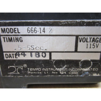 Tempo Instrument 666-142 Time Delay Relay 666142 - Used