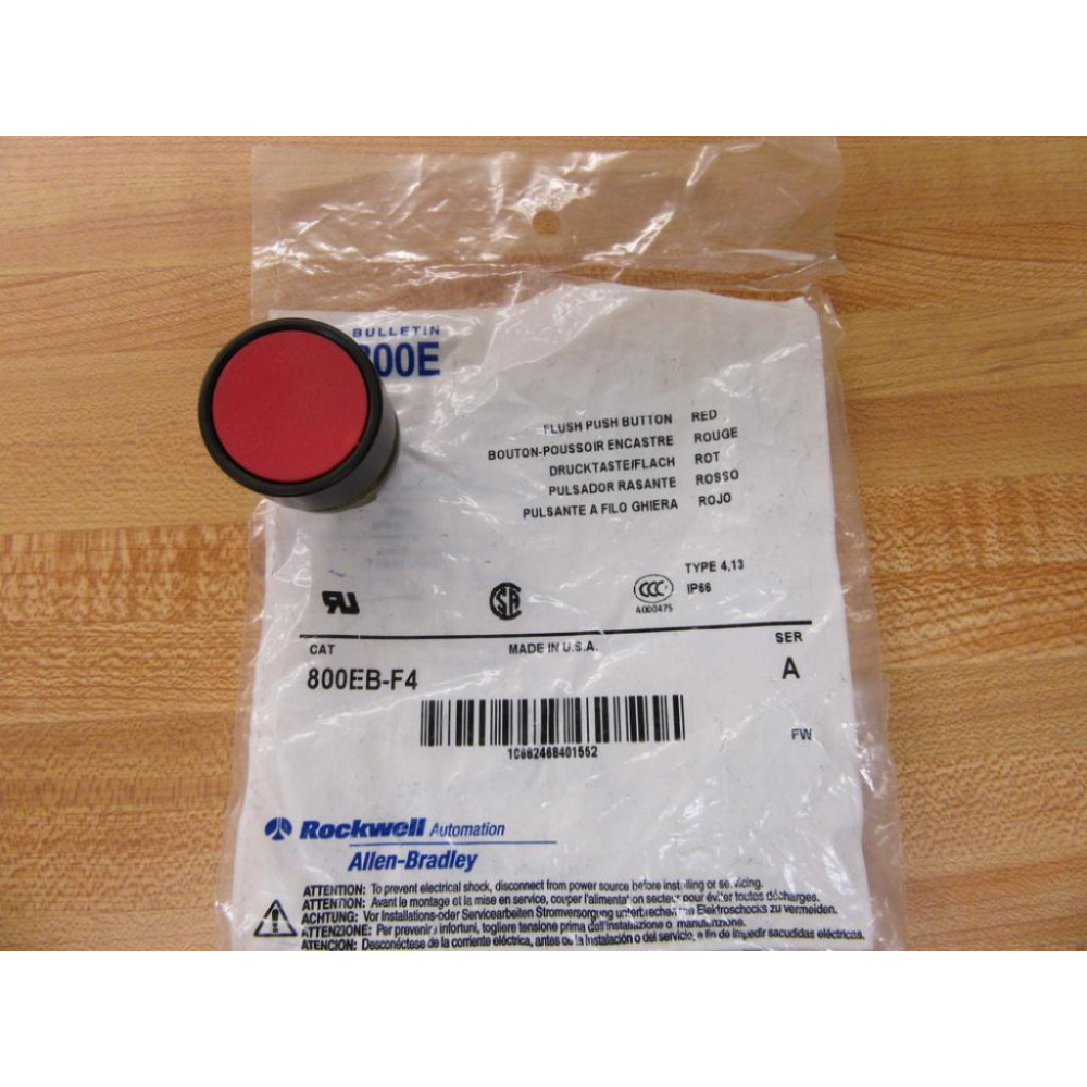 Allen Bradley 800EB-F4 Red Button 800EBF4