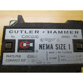 Cutler Hammer C10CG30 Contactor - Used