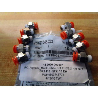SMC KQ2H07-34S-X23 Fitting KQ2H0734SX23 (Pack of 10)
