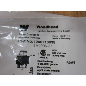 Woodhead 8A4006-31 Connector 8A400631