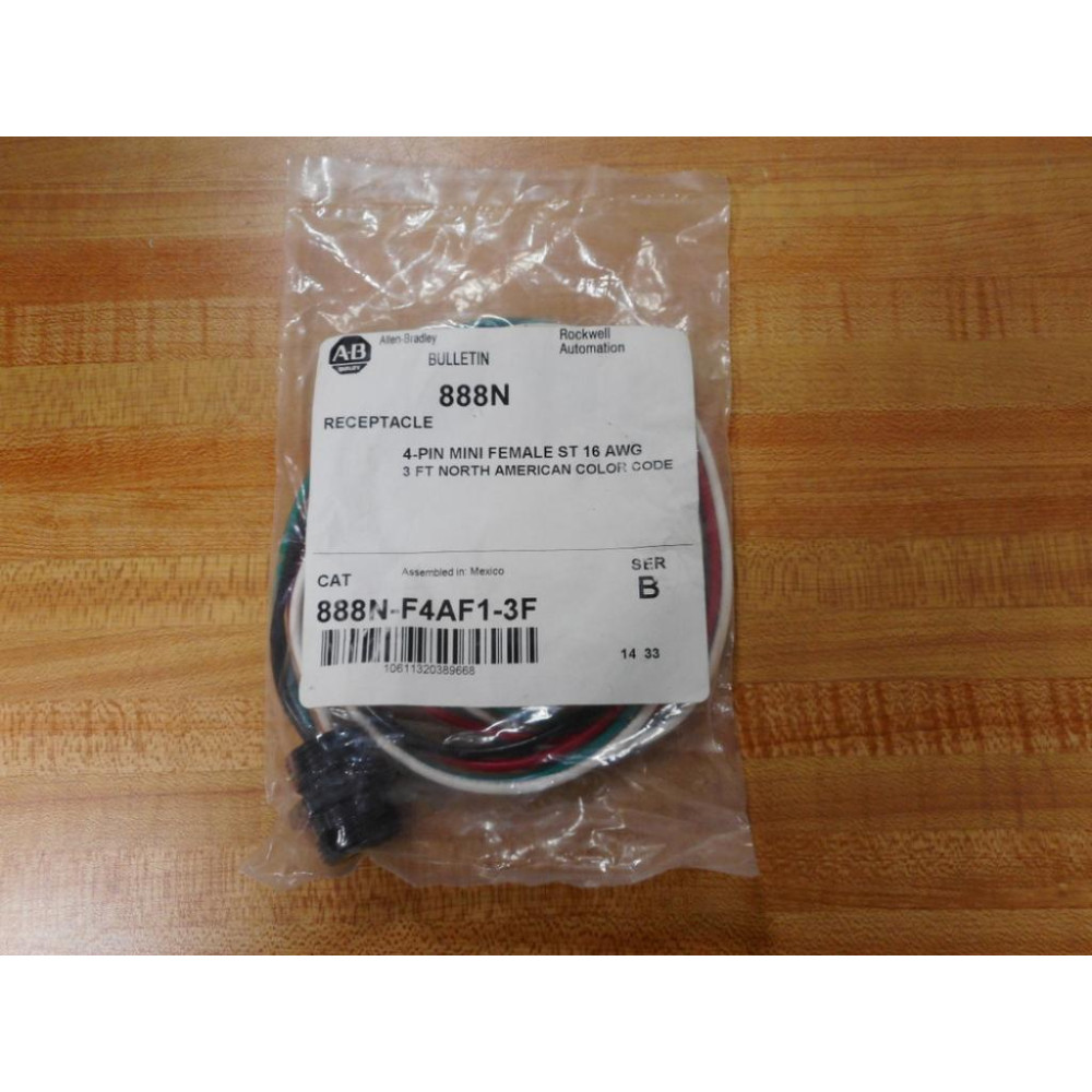 Allen Bradley 888N-F4AF1-3F Receptacle 888NF4AF13F