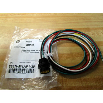 Allen Bradley 888N-M4AF1-3F Cable Receptacle 888NM4AF13F