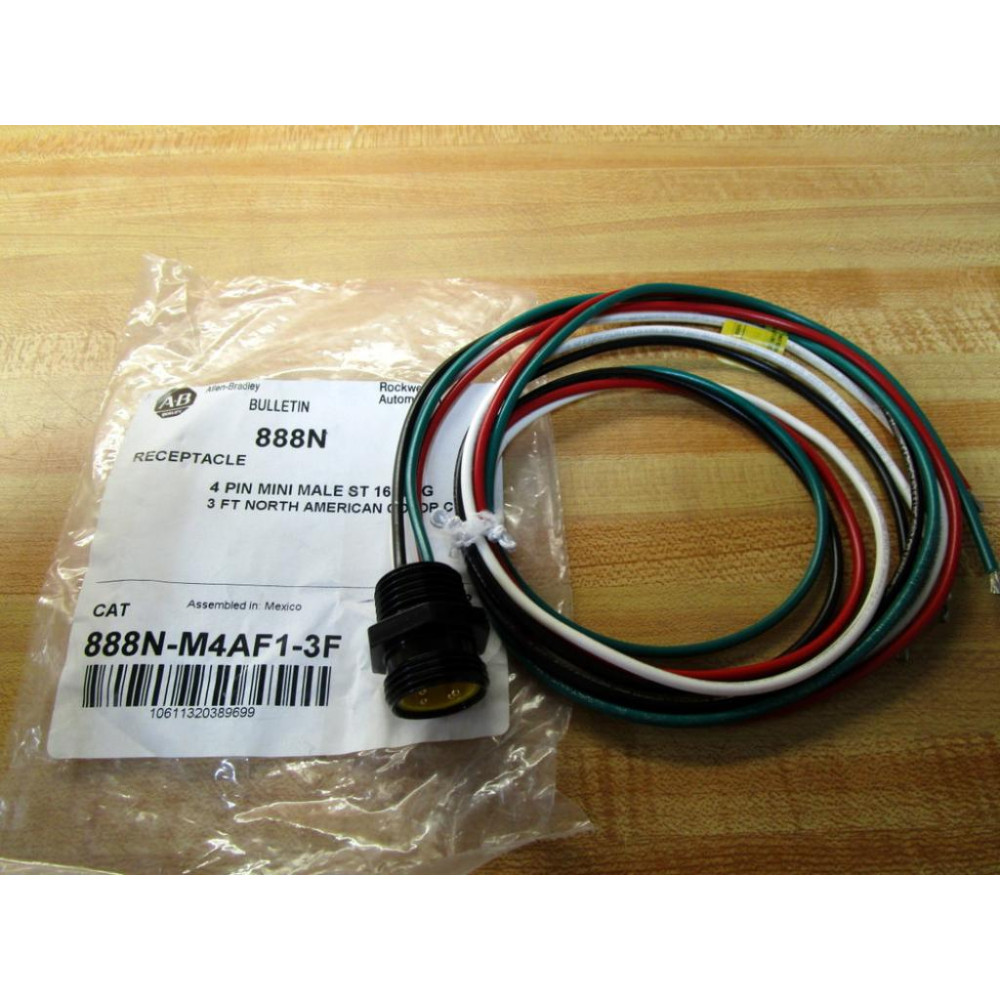 Allen Bradley 888N-M4AF1-3F Cable Receptacle 888NM4AF13F