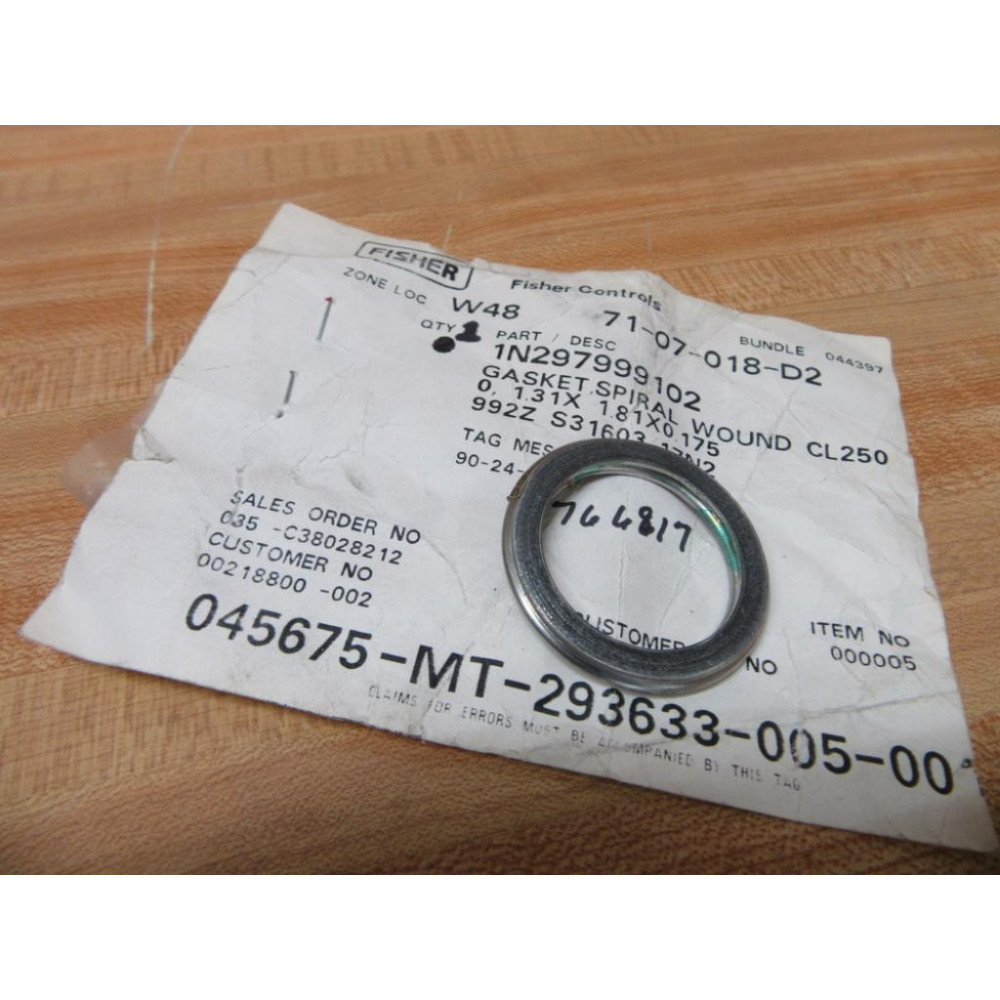 Fisher Emerson 1N297999102 Spiral Wound Gasket
