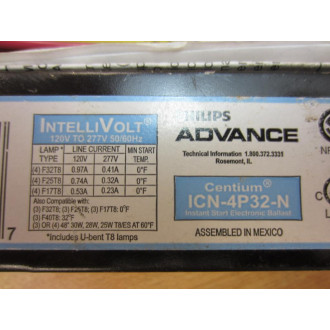 Advance ICN-4P32-N Ballast ICN4P32N - New No Box