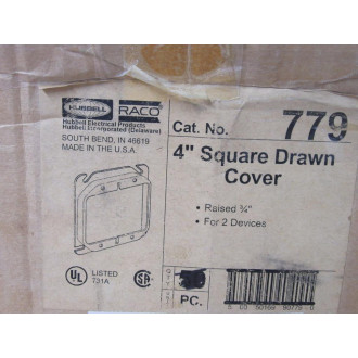 Raco 779 4" Square Cover Plaster Mud Drawn (Pack of 25)