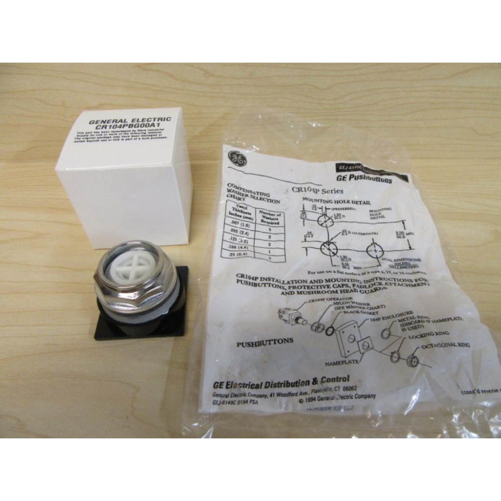 General Electric CR104PBG00A1 Pushbutton Operator GE