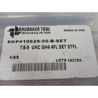 Brubaker 10629-00-B-SET Tap Set 78"-9 UNC