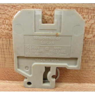 Weidmuller SAK 2.5 Terminal Block SAK25 600V (Pack of 7) - Used
