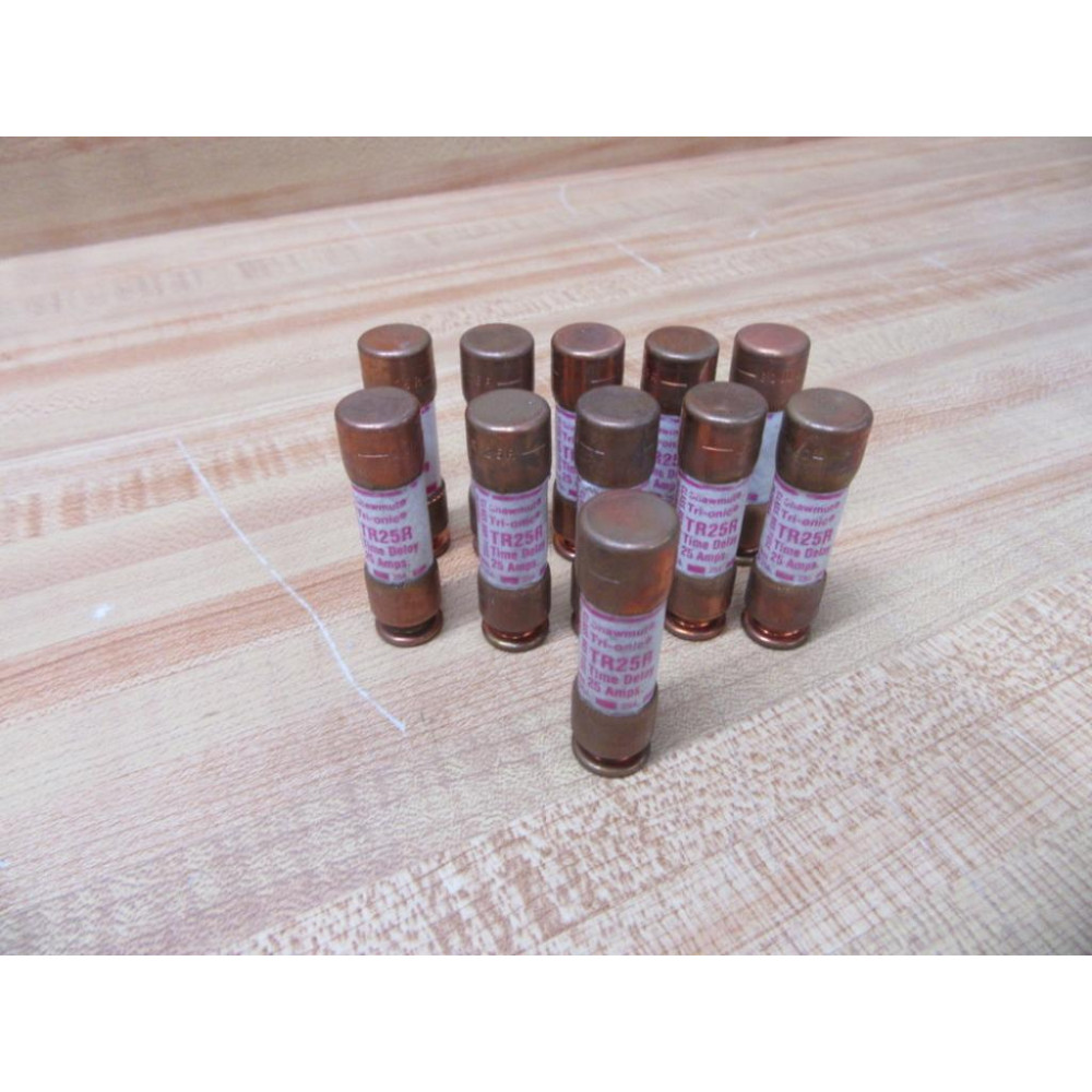 Gould Shawmut Ferraz TR25R Fuse Cross Ref 4YZD9 (Pack of 11) - New No Box