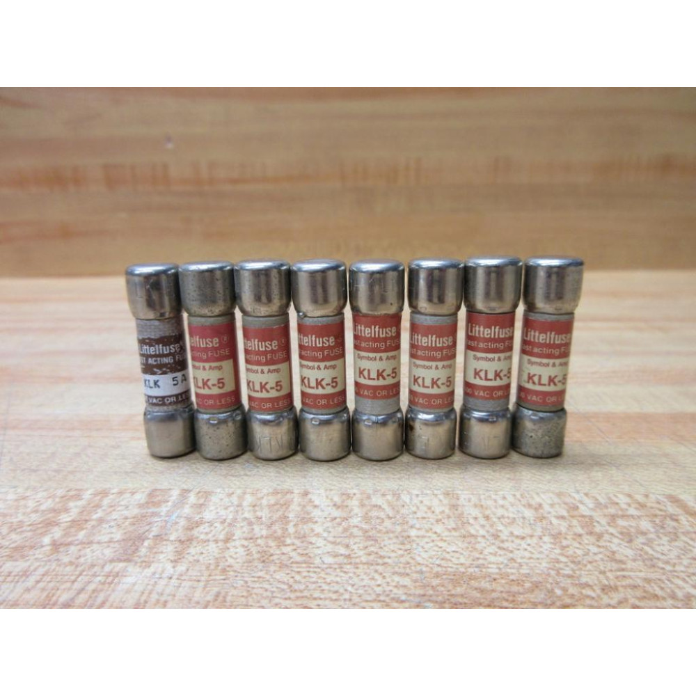 Littelfuse KLK-5 Fuse Cross Ref 486K08, KLK005 (Pack of 8) - New No Box