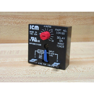 ICM ICM102 Time Delay Relay Tested 19-240VAC - New No Box