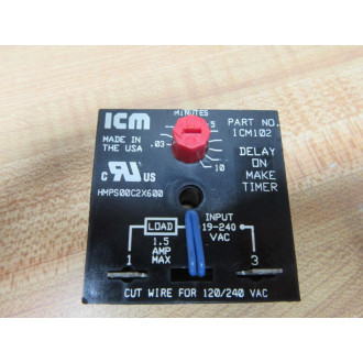 ICM ICM102 Time Delay Relay Tested 19-240VAC - New No Box