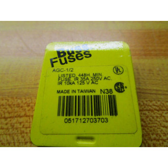 Buss AGC-12 Bussmann Fuse 3AG Ref 4XH38 Fine Wire Element (Pack of 10)