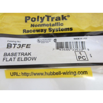 Hubbell BT3FE PolyTrak Basetrak Flat Elbow