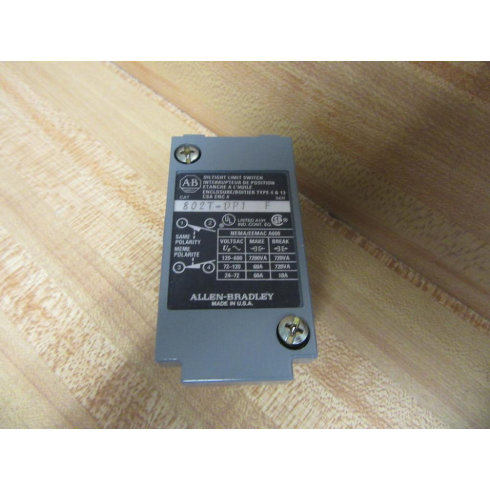 Allen Bradley 802T-DP1 Limit Switch 802TDP1 Series F Body Only - New No Box