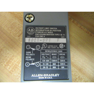 Allen Bradley 802T-DP1 Limit Switch 802TDP1 Series F Body Only - New No Box