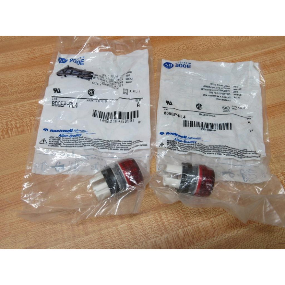 Allen Bradley 800EP-PL4 Optic Pilot Light Red 800EPPL4 Series A (Pack of 2)