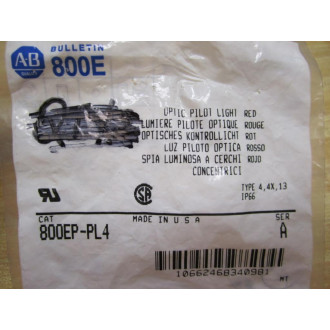 Allen Bradley 800EP-PL4 Optic Pilot Light Red 800EPPL4 Series A (Pack of 2)