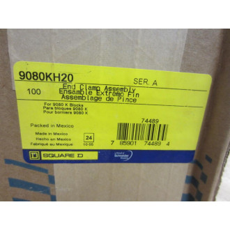 Square D 9080-KH-20 End Clamp 9080KH20 (Pack of 100)
