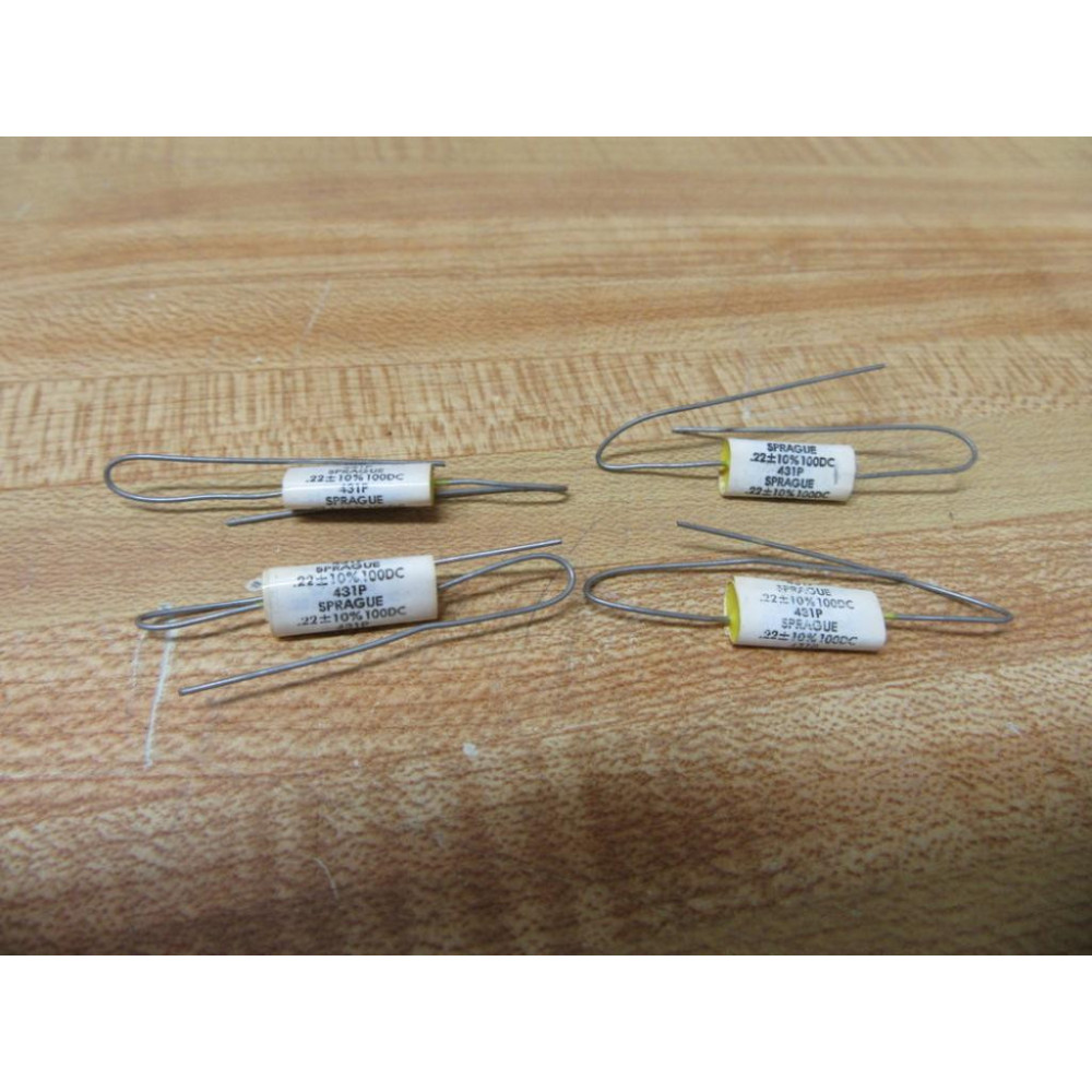 Sprague 431P Capacitor .22 ± 10% 100DC (Pack of 4) - New No Box