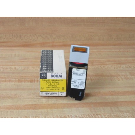 Allen Bradley 800MS-X012AS Square Illum. Pushbutton 800MSX012AS