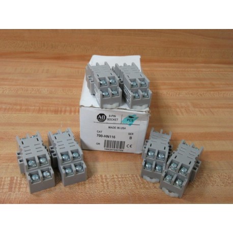 Allen Bradley 700-HN116 Socket Relay 700HN116 Gray (Pack of 6)