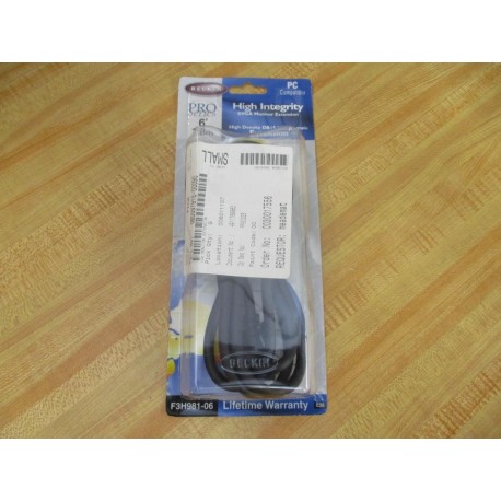 Belkin F3H981-06 Pro Series 6' SVGA Monitor Extension Cable