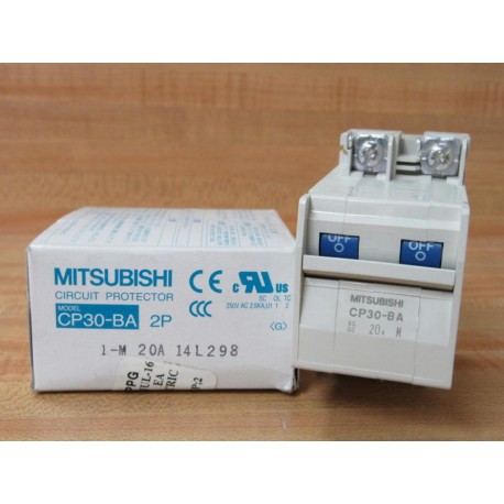 Mitsubishi CP30-BA-2P-20A 20A Circuit Protector CP30BA2P20A