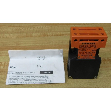 Siemens 3SE2 243-0XX40 Interlock Switch 3SE22430XX40 - New No Box