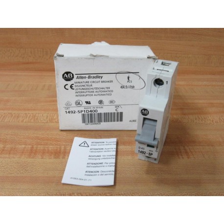 Allen Bradley 1492-SP1D400 40A Miniature Circuit Breaker 1492SP1D400