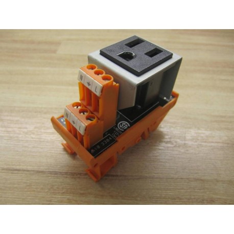 Weidmuller 991548 Outlet Module 120Vac Din Rail Mount Orange Base - New No Box