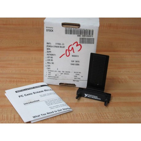National Instruments 777550-01 PC Card Strain Relief Assy 77755001 wo Screws