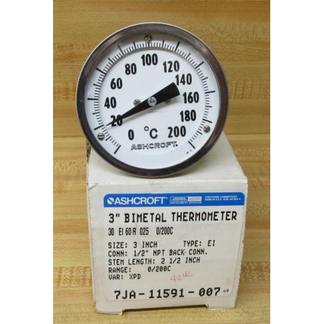 Ashcroft 30EI60R025-XPD Bimetal Thermometer 30EI60R025XPD