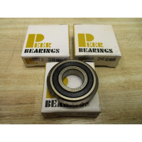 Peer Bearings 6002 2RSNR Ball Bearing 60022RSNR (Pack of 3)