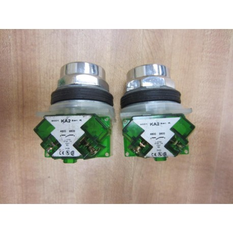 Square D 9001-KR1BH5 Black Push Button 9001KR1BH5 (Pack of 2) - New No Box