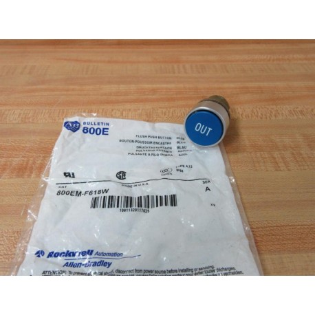 Allen Bradley 800EM-F618W Button 800EMF618W Blue Out