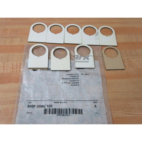 Allen Bradley 800F-35WE100 Legend Plate 800F35WE100 (Pack of 9)