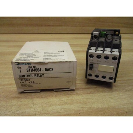 Siemens 3TH4004-0AC2 Control Relay 3TH40040AC2